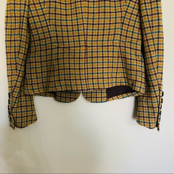 DKYN Plaid Ridding Jacket  Blazer Velvet Collar Size 4 NWT - Picture 7 of 16